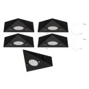 5er Set LED-Unterbauleuchte in matt-Schwarz 4,8 Watt LED Modul 3000K warmweiß