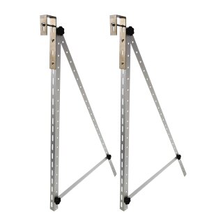 TRANGO ST-0006S Balkonkraftwerk Solarmodul ALU-Halterung inkl. 2x Edelstahl-Haken in Eckig Balkongelände, Flachdach, Wand, Universal-Aufsteller bis 114cm Panel Breite 425W Winkel bis 45° verstellbar