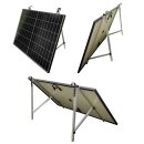 TRANGO ST-0006S Balkonkraftwerk Solarmodul ALU-Halterung inkl. 2x Edelstahl-Haken in Eckig Balkongelände, Flachdach, Wand, Universal-Aufsteller bis 114cm Panel Breite 425W Winkel bis 45° verstellbar