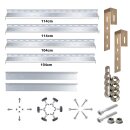 TRANGO ST-0006S Balkonkraftwerk Solarmodul ALU-Halterung inkl. 2x Edelstahl-Haken in Eckig Balkongelände, Flachdach, Wand, Universal-Aufsteller bis 114cm Panel Breite 425W Winkel bis 45° verstellbar