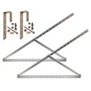 TRANGO ST-0006S Balkonkraftwerk Solarmodul ALU-Halterung inkl. 2x Edelstahl-Haken in Eckig Balkongelände, Flachdach, Wand, Universal-Aufsteller bis 114cm Panel Breite 425W Winkel bis 45° verstellbar