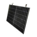 TRANGO ST-0006S Balkonkraftwerk Solarmodul ALU-Halterung inkl. 2x Edelstahl-Haken in Eckig Balkongelände, Flachdach, Wand, Universal-Aufsteller bis 114cm Panel Breite 425W Winkel bis 45° verstellbar