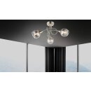 TRANGO 3-flg. 1010-38SD Edelstahl-Optik Deckenleuchte...