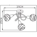 TRANGO 3-flg. 1010-38SD Edelstahl-Optik Deckenleuchte...