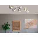 TRANGO 5-flg. 1010-58SD Edelstahl-Optik Deckenleuchte...