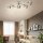 TRANGO 5-flg. 1010-58SD Edelstahl-Optik Deckenleuchte schwenkbar *WOW* inkl. 5x 3-Stufen dimmbar LED-Leuchtmittel 3000K warmweiß Deckenlampe mit Design rauchigen Glasschirmen