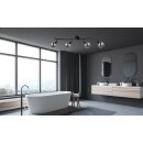 TRANGO 4-flammig 1010-45SD LED-Deckenleuchte in Schwarz-Optik *WOW* inkl. 4x 3-Stufen dimmbar LED-Leuchtmittel 3000K warmweiß, Deckenlampe mit Design rauchigen Glaslampenschirmen, Deckenstrahler, Wohnzimmer Lampe, Spots schwenkbar