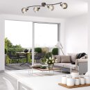 TRANGO 4-flammig 1010-45SD LED-Deckenleuchte in Schwarz-Optik *WOW* inkl. 4x 3-Stufen dimmbar LED-Leuchtmittel 3000K warmweiß, Deckenlampe mit Design rauchigen Glaslampenschirmen, Deckenstrahler, Wohnzimmer Lampe, Spots schwenkbar