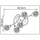TRANGO 1002-58 LED Deckenleuchte 5-flammig Chromoptik *AMELIA* inkl. 5x G9 LED Leuchtmittel 3.000K warmweiße Lichtfarbe Badleuchte, Flurleuchte, Küchenleuchte, Schwenkbare LED Deckenlampe, Kronleuchter