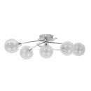 TRANGO 1002-58 LED Deckenleuchte 5-flammig Chromoptik *AMELIA* inkl. 5x G9 LED Leuchtmittel 3.000K warmweiße Lichtfarbe Badleuchte, Flurleuchte, Küchenleuchte, Schwenkbare LED Deckenlampe, Kronleuchter