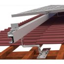 TRANGO ST-0008*1 PV-Anlage Montage Set für 1x Solarmodul bis 120cm breit Balkonkraftwerk auf Ziegeldach, Schrägdach,  Mini PV-Anlage Dachhalterung, Dachmontage