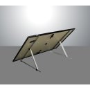 Schwarz-Aluminium Solarmodul Halterung bis 114cm Modulbreite für Flachdach, Wand, Wohnmobil, Universal-Aufstelle 100W bis 425W Neigungswinkel bis 45° Solarpanel Befestigung verstellbar