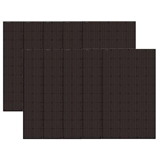 10er Set 400Wp Solar Photovoltaik Modul Full Black Solarpanel Solarmodul schwarz 31.36V(Vmp) mit 108 Hocheffiziente Mono-Zellen, IP68 Wasserdichtigkeit