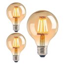 Trango 3-flg 1531A-SD Stehlampe Anthrazit-matt *EARTH* inkl. 3x 4W 3-Stufen dimmbar E27 LED Leuchtmittel 2500K Gold-warmweiß ca. H1550mm 3 Lampenarmen schwenkbar Stehleuchte, Bürolampe, Standlampe