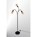 Trango 3-flg 1531A-SD Stehlampe Anthrazit-matt *EARTH* inkl. 3x 4W 3-Stufen dimmbar E27 LED Leuchtmittel 2500K Gold-warmweiß ca. H1550mm 3 Lampenarmen schwenkbar Stehleuchte, Bürolampe, Standlampe