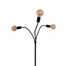 Trango 3-flg 1531A-SD Stehlampe Anthrazit-matt *EARTH* inkl. 3x 4W 3-Stufen dimmbar E27 LED Leuchtmittel 2500K Gold-warmweiß ca. H1550mm 3 Lampenarmen schwenkbar Stehleuchte, Bürolampe, Standlampe