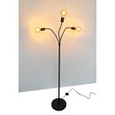 Trango 3-flg 1531A-SD Stehlampe Anthrazit-matt *EARTH* inkl. 3x 4W 3-Stufen dimmbar E27 LED Leuchtmittel 2500K Gold-warmweiß ca. H1550mm 3 Lampenarmen schwenkbar Stehleuchte, Bürolampe, Standlampe