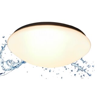 Trango 3105 IP44 LED Badleuchte in Weiß aus Acryl mit CCT Farbtemperatur-Steuerung 3000K I 4000K I 6000K (durch ON/OFF Lichtschalter) *NOAH* inkl. 1x 20 Watt LED Modul Deckenlampe