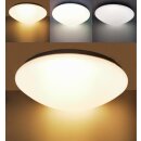Trango 3105 IP44 LED Badleuchte in Weiß aus Acryl mit CCT Farbtemperatur-Steuerung 3000K I 4000K I 6000K (durch ON/OFF Lichtschalter) *NOAH* inkl. 1x 20 Watt LED Modul Deckenlampe