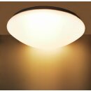 Trango 3105 IP44 LED Badleuchte in Weiß aus Acryl mit CCT Farbtemperatur-Steuerung 3000K I 4000K I 6000K (durch ON/OFF Lichtschalter) *NOAH* inkl. 1x 20 Watt LED Modul Deckenlampe