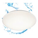 Trango 3105 IP44 LED Badleuchte in Weiß aus Acryl mit CCT Farbtemperatur-Steuerung 3000K I 4000K I 6000K (durch ON/OFF Lichtschalter) *NOAH* inkl. 1x 20 Watt LED Modul Deckenlampe