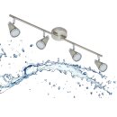 TRANGO 4-flammig 1009-42 LED Badleuchte IP44 Bad...