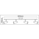 TRANGO 4-flammig 1009-42 LED Badleuchte IP44 Bad...
