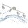 TRANGO 4-flammig 1009-42 LED Badleuchte IP44 Bad Deckenleuchte in Nickel matt & Chrom, Flurlampe, WC Lampe, Deckenlampe inkl. 4x 5 W GU10 LED Leuchtmittel Spots schwenkbar