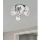 Trango 3-flammige IP44 Deckenleuchte inkl. 3x 3-Stufen dimmbar LED Leuchtmittel 6000K kaltweiß *RONNY* mit Glaslampenschirm in Chrom-Optik Rondell, Deckenstrahler