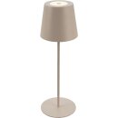 IP44 Tischleuchte akkubetrieben beige dimmbar warm-weiß