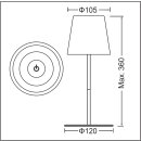 IP44 Tischleuchte akkubetrieben beige dimmbar warm-weiß