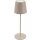 IP44 Tischleuchte akkubetrieben beige dimmbar warm-weiß