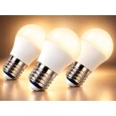 3er Pack LED Kugel-Globe Birne 5 Watt - 450 Lumen 3000K...