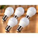 5er Pack LED Kugel-Globe Birne 5 Watt - 450 Lumen 3000K...