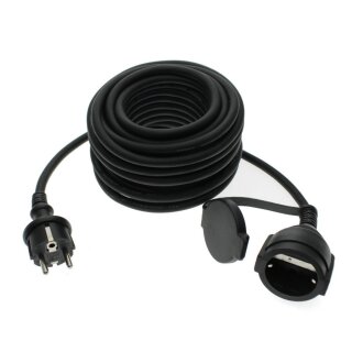 10 m Verlängerungskabel schwarz outdoor IP44