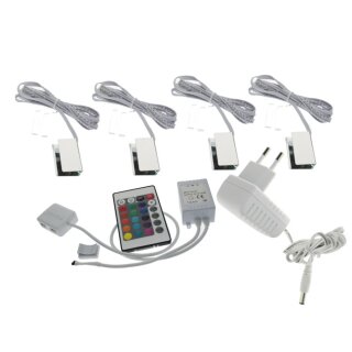 Glaskantenbeleuchtung Set mit 4 Clips