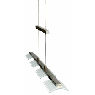 Design stufenlos dimmbare LED Pendelleuchte in Nickel matt höhenverstellbar