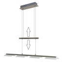 Design stufenlos dimmbare LED Pendelleuchte in Nickel matt höhenverstellbar
