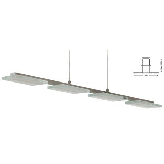 LED Pendelleuchte in Nickel matt inkl. 4 x SMD Modul
