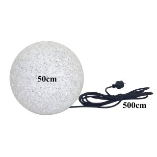 50 cm Ø Gartenkugel in Naturstein-Optik
