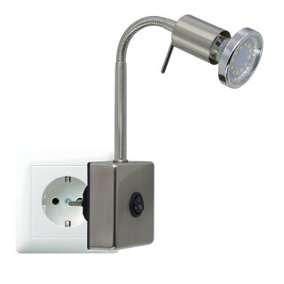 LED Nachtlicht Edelstahl-Look inkl. LED Leuchtmittel