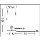*STUFENLOS DIMMBAR* LED Schreibtischlampe in Nickel matt mit satinierte Glasschirm*BOSTON* Tischleuchte, Nachttisch & Fensterbank Lampe inkl. je 1x 5 Watt LED Modul 3000K warmweiß