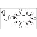 LED Party Lichterkette mit 10x weiß leuchtenden Glühbirnen