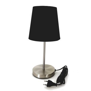Tischleuchte mit schwarzem Stoffschirm "Blacky"