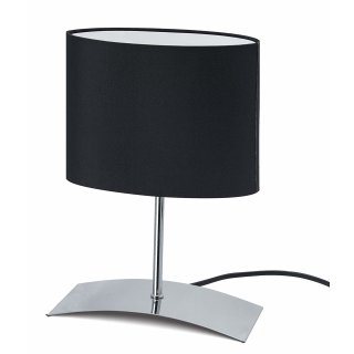 Design Tischleuchte Lampe "Blacky" mit schwarzem Stoffschirm