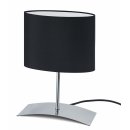 Design Tischleuchte Lampe Blacky mit schwarzem Stoffschirm