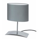Design Tischleuchte Lampe "Grey Eagle" mit grauem Stoffschirm