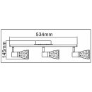 3-flg. Deckenlampe Chrom  Glas inkl. LED Leuchtmittel