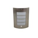 TRANGO 8007-PIR IP44 Sensor Außenleuchte mit 1x E27 Lampenfassung für LED Leuchtmittel - Außenwandlampe *CHLOE* Außen-Wandleuchte mit Bewegungsmelder Sensor aus Edelstahl