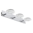 3-flammige IP44 LED Deckenleuchte Chrom & Glas